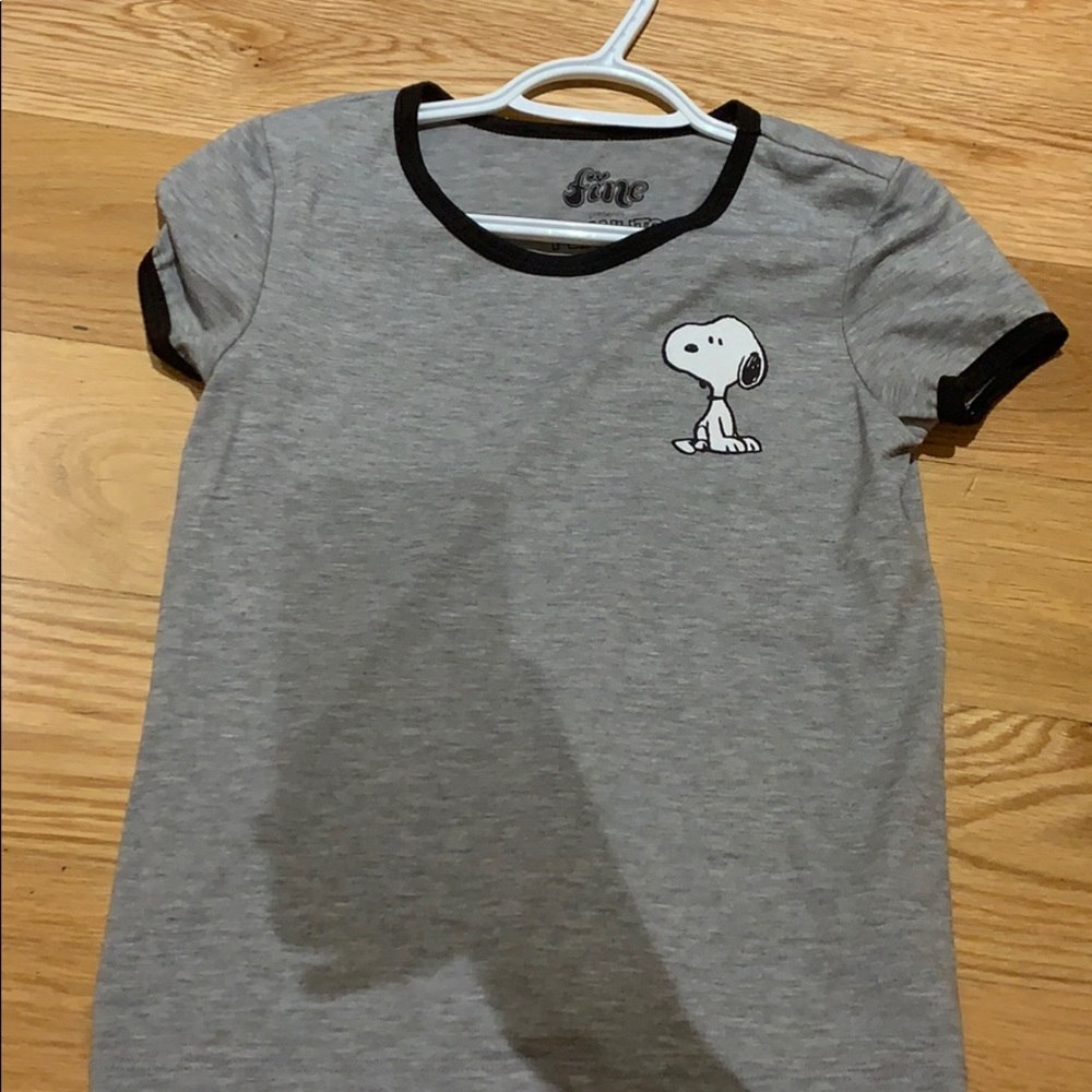 Grey shirt with Snoopy graphic